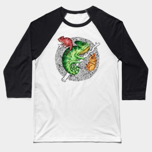 Chameleon Doodle Baseball T-Shirt